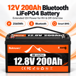 BUKNUWO 12V 200Ah Bluetooth LiFePO4 Battery with Smart 200A BMS
