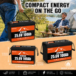 BUKNUWO 24V 100Ah LiFePO4 Battery with 100A BMS