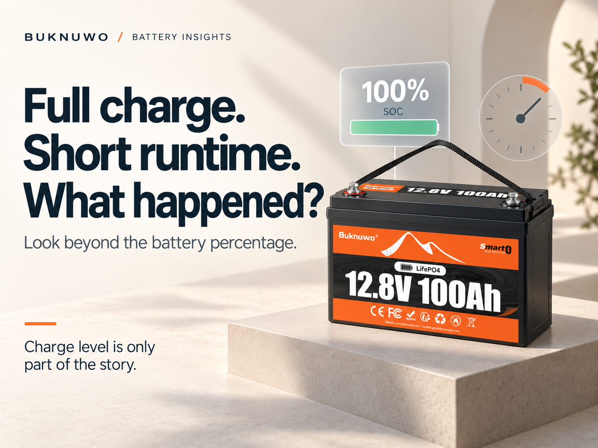 LiFePO4 Battery Shows 100% But Runtime Is Short: Causes & Fixes