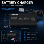 BUKNUWO LiFePO4 Battery Charger – 14.6V 10A CC/CV Charger with Anderson Connector