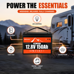 BUKNUWO 12V 150Ah Bluetooth LiFePO4 Battery with 100A Smart BMS for Travel Trailer RV Camping