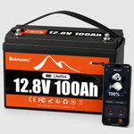 BUKNUWO 12V 100Ah Bluetooth LiFePO4 Battery with 100A Smart BMS