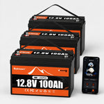 BUKNUWO 12V 100Ah Bluetooth LiFePO4 Battery with 100A Smart BMS