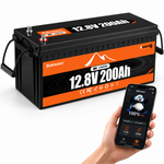 BUKNUWO 12V 200Ah Bluetooth LiFePO4 Battery with Smart 200A BMS