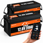 BUKNUWO 12V 200Ah Bluetooth LiFePO4 Battery with Smart 200A BMS