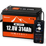 BUKNUWO 12V 314Ah Bluetooth LiFePO4 Battery with 200A Smart BMS