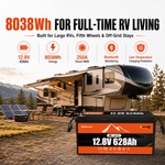 BUKNUWO 12V 628Ah Bluetooth LiFePO4 Battery with 250A Smart BMS