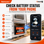 BUKNUWO 12V 628Ah Bluetooth LiFePO4 Battery with 250A Smart BMS