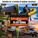 BUKNUWO 24V 100Ah LiFePO4 Battery with 100A BMS